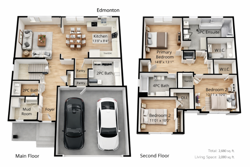 3D floor plans Edmonton showing realistic property layout and room structure