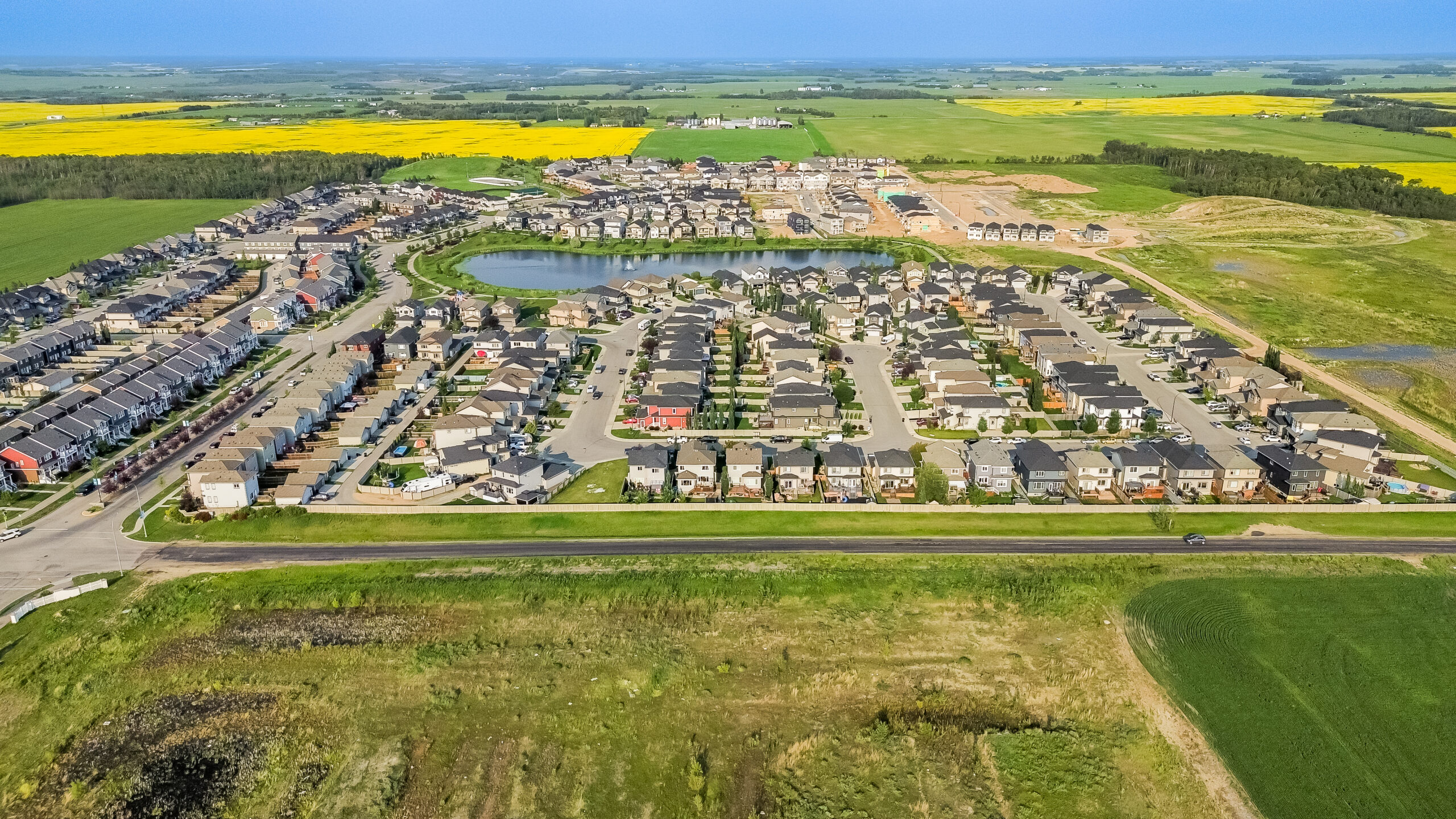 Aerial real estate photography of residential property