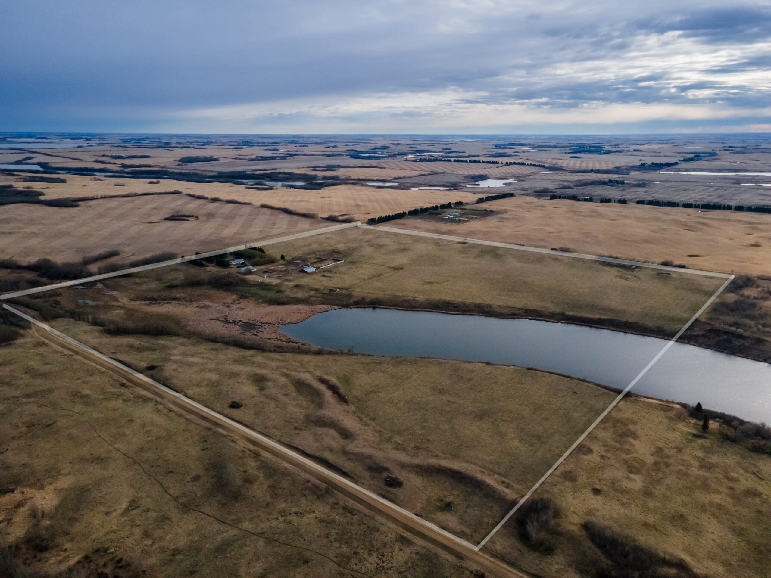 Drone view of house and surroundings
