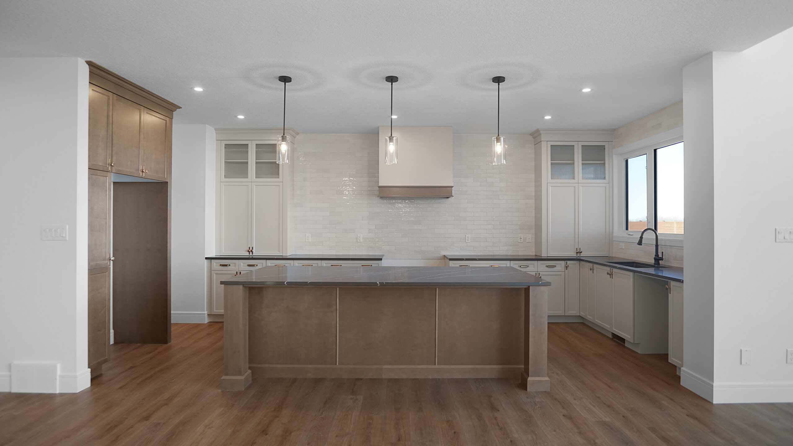 Clean bathroom with glass shower enclosure